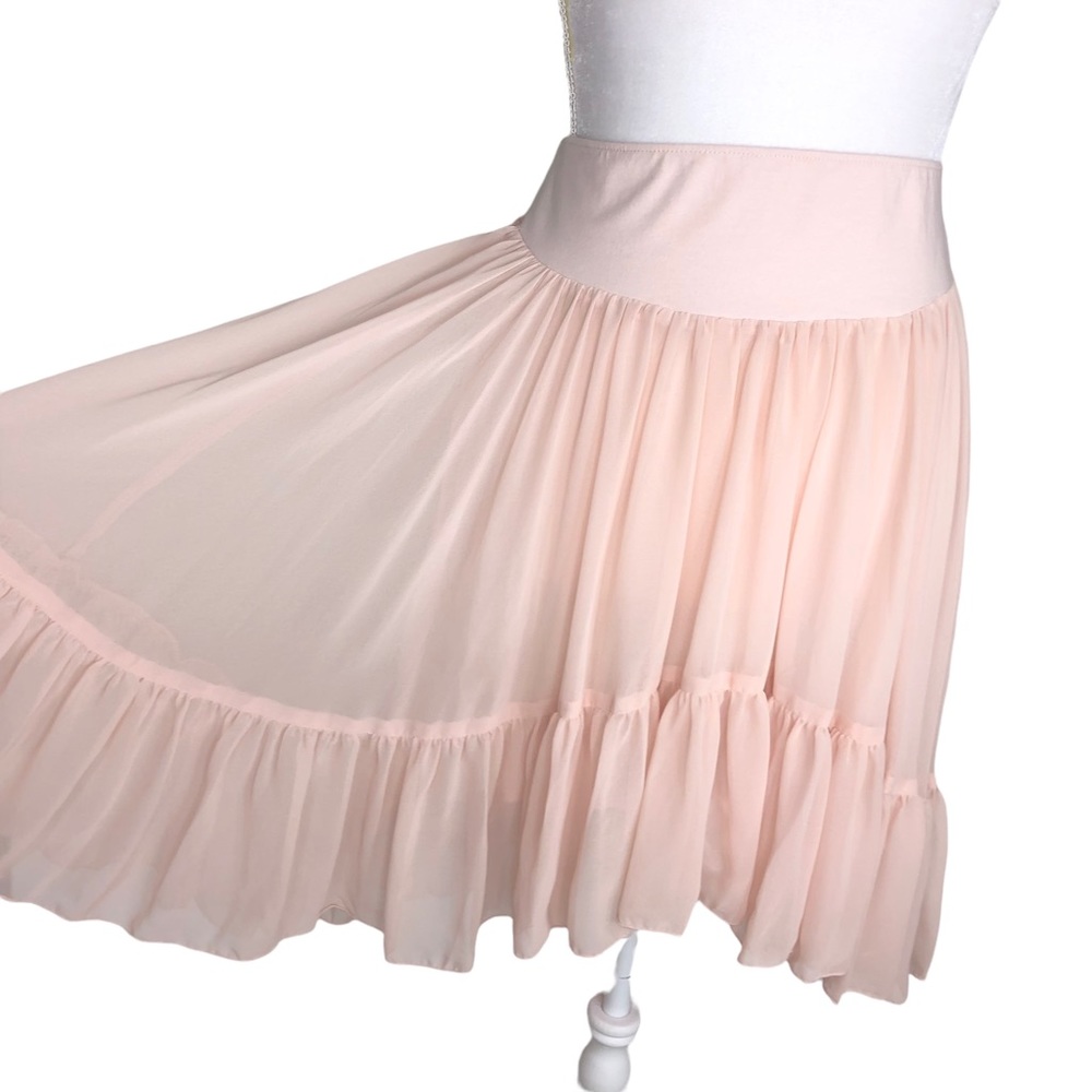 Free People ballet pink flowy ruffle skirt pull-on small